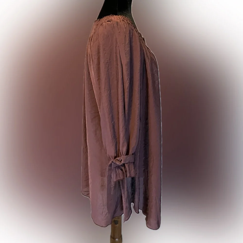 Paisley Vine Swing Tunic Cinnamon size 1X - Picture 2 of 10